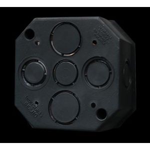 CAJETIN PLASTICO OCTOGONAL 4" COMBINADO NEGRO GIOLITO