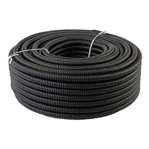 Tubo plástico corrugado negro 3/4" x 50 m