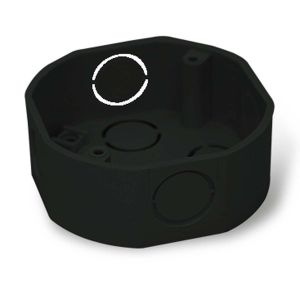 Cajetín octogonal PVC conduit negro Tubrica