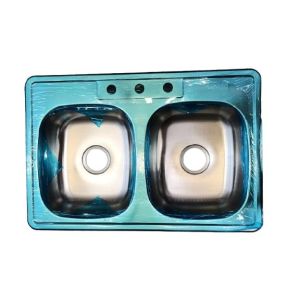 Fregadero sobretope de 2 poncheras 84 x 56 cm