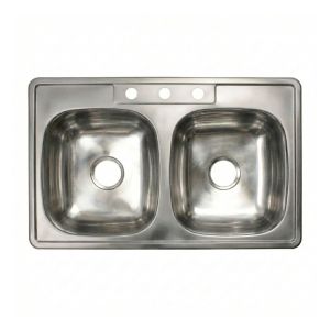 Fregadero sobretope de 2 poncheras 84 x 56 cm Aqua Nuova