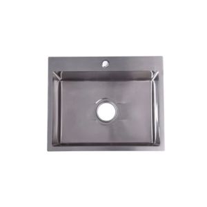 Fregadero sobretope de 1 ponchera 50.8 cm x 40.64 cm x 20.32 cm.Plateado Fermetal