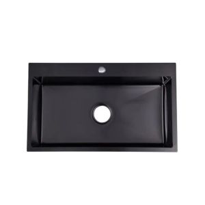 Fregadero sobretope de 1 ponchera 76.2 cm x 45.72 cm x 20.32 cm Negro Fermetal