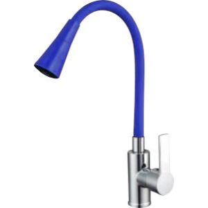 GRIFERIA FREGADERO CUELLO FLEXIBLE PUNTA CAMPANA AZUL. WEQUP