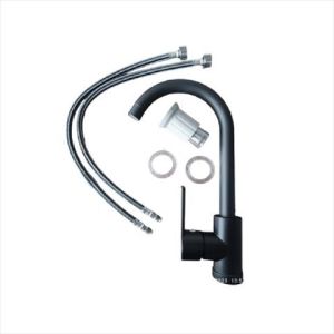 GRIFO MONOMANDO FREGADERO CUELLO ALTO NEGRO MATE. ORUS