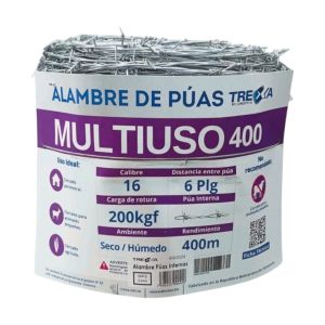 Alambre de púas c16 x 400 m con 500 g de grapas Trexa