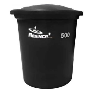 Tanque cónico doble capa 500 litros negro con conexión para tanque Resinca