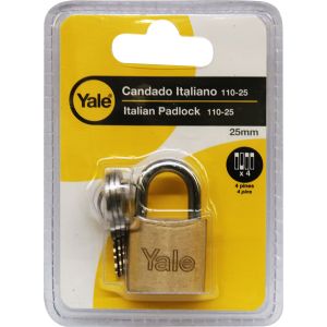 CANDADO ESTANDAR DORADO 25MM 110-25. YALE