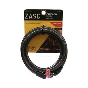 CANDADO DE CABLE A COMBINACION PARA BICICLETA 10MMX100CM. ZASC