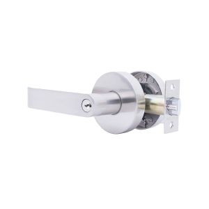 Cerradura de manilla dormitorio cromo mate Gato