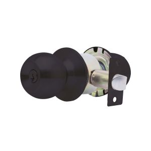 Cerradura de pomo dormitorio negra blister Gato