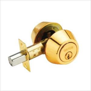 CERROJO DOBLE CILINDRO DORADO BRILLANTE EN CAJA. GATER