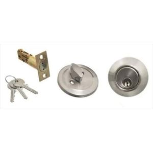 CERROJO CILINDRO-PERILLA SATINADO PLATEADO. TEZZA