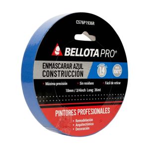 Cinta de enmascarar c576 pro 3/4"x36mts azul Bellota