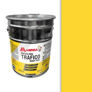Pintura tráfico vial base agua cuñete (4 galones) amarillo Manpica