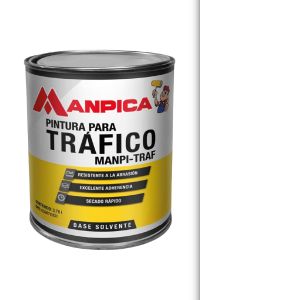 Pintura tráfico vial base agua 1 galón blanco Manpica