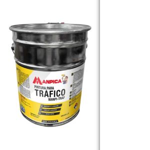 Pintura tráfico vial base agua cuñete (4 galones) blanco Manpica
