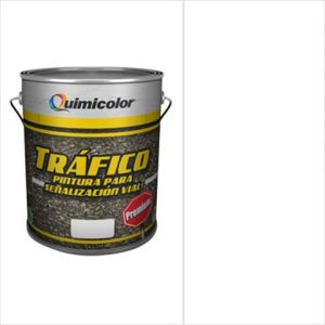 Pintura tráfico vial base solvente cuñete (5 galones) blanco Quimicolor