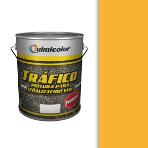 Pintura tráfico vial base solvente 1 galón amarillo Quimicolor