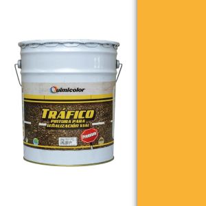 Pintura tráfico vial base solvente cuñete (5 galones) amarillo Quimicolor