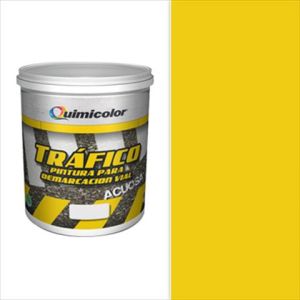 Pintura tráfico vial base agua 1 galón amarillo Quimicolor