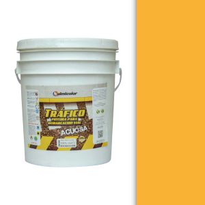 Pintura tráfico vial base agua cuñete (4 galones) amarillo Quimicolor