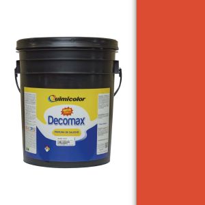 Pintura caucho decomax clase C cuñete (4 galones) naranja Quimicolor