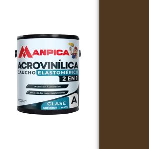 Pintura caucho elastomérico acrovinílica 2 en 1 1 galón moka Manpica