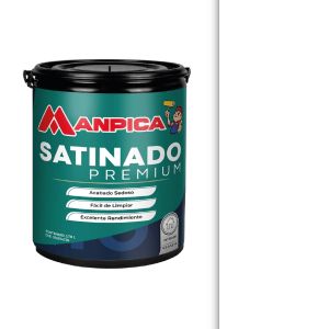 Pintura caucho satinado clase A 1 galón blanco Manpica
