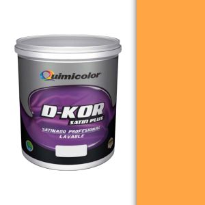 Pintura caucho satinado d-kor clase B 1 galón mandarina Quimicolor