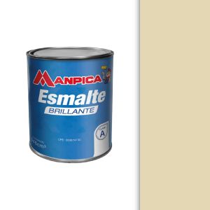 Pintura esmalte brillante clase A 1/4 galón blanco ostra Manpica