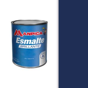 Pintura esmalte brillante clase A 1/4 galón azul colonial Manpica
