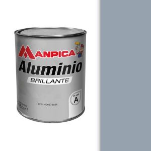 Pintura esmalte brillante clase A 1/4 galón aluminio Manpica