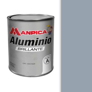 Pintura esmalte brillante clase A 1 galón aluminio Manpica