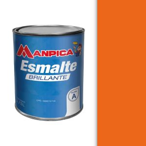 Pintura esmalte brillante clase A 1 galón naranja Manpica