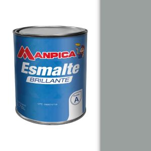 Pintura esmalte brillante clase A 1 galón gris claro Manpica