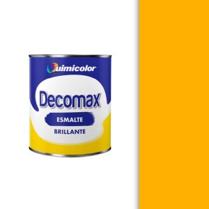 Pintura esmalte brillante decomax clase C 1/4 galón amarillo Quimicolor