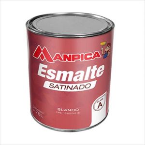 Pintura esmalte satinado clase A 1 galón blanco Manpica