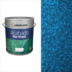 Pintura esmalte brillante acabado martillado 1 galón azul medio Quimicolor