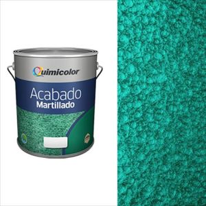 Pintura esmalte brillante acabado martillado 1 galón verde medio Quimicolor
