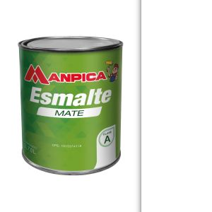 Pintura esmalte mate clase A 1 galón blanco Manpica