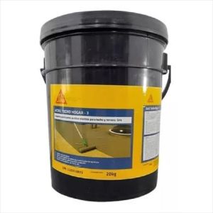 Pintura impermeabilizante acril techo hogar 3 cuñete (20 kg) gris Sika