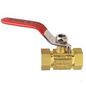 Llave paso para gas bronce rosca hembra 1/2 x 1/2" Semilic