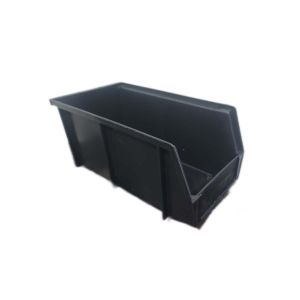 Caja apilable plástica mediana 26.50 x 13.50 x 12.50 cm negro