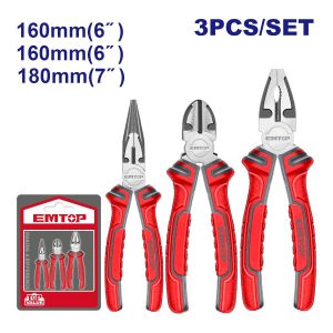Kit 3 alicates 6 - 7" Emtop