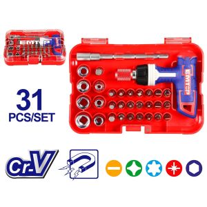 Destornillador con mango en t 31 piezas Emtop