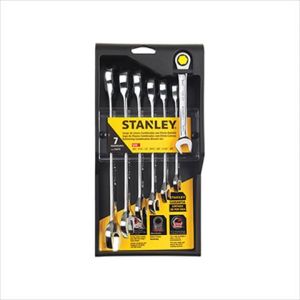 JUEGO DE LLAVES COMBINADAS MILIMETRICAS TIPO RATCHET 7 PIEZAS. STANLEY