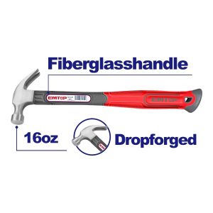 Martillo mango de fibra de vidrio 16 oz Emtop
