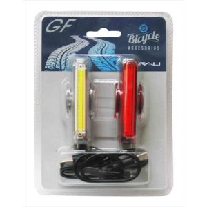 SET LUZ DE SEGURIDAD GF (DELANTERA - TRASERA) USB RECARGABLE. RALI