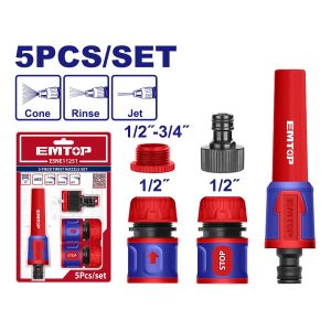 Juego de puntas para manguera 1/2" 5 piezas Emtop